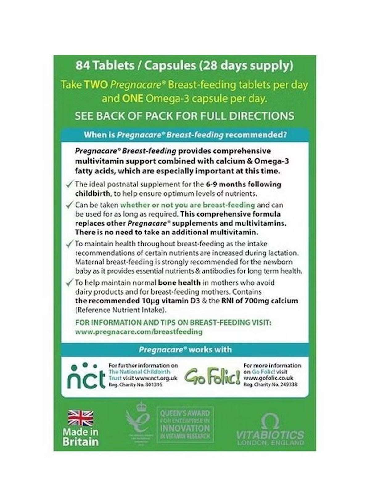 Pregnacare Breastfeeding MultiVitamins Dual Pack - 84 Tablets/Capsules