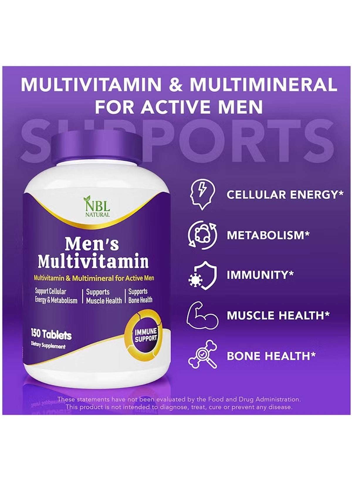 High Potency Multivitamin for Active Men – 150 Tablets
