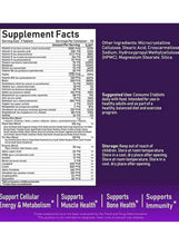 NBL Natural multivitamin bottle supplement facts panel with directions and storage info