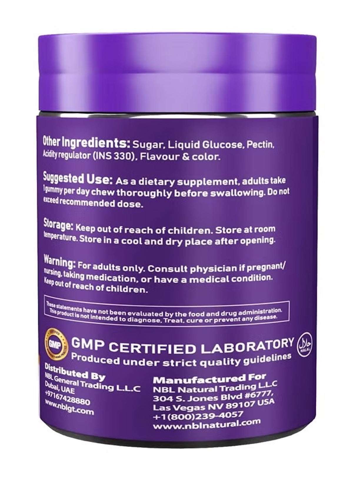 Hair Vitamins 60 Gummies Supplement With Vitamin C, Biotin & Folic Acid For Men & Women