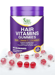 Hair Vitamins 60 Gummies Supplement With Vitamin C, Biotin & Folic Acid For Men & Women
