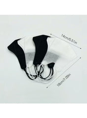 20 Pcs 3D Disposable Face Mask Unisex Adult's 3-Ply Melt Blown Filter Face Mask With Elastic Ear Loop - Black