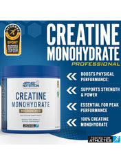 Applied Nutrition Creatine Monohydrate Micronized Powder 250g | Unflavored | Enhances Strength, Power & Endurance | 50 Servings