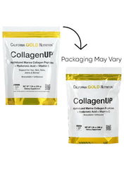 California Gold Nutrition CollagenUp – Marine Collagen Peptides with Hyaluronic Acid & Vitamin C | Supports Healthy Hair, Skin, Nails, Joints & Bones | Unflavored – 206g (7.26 oz)