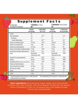 Supplement Facts label for kids multivitamin gummies listing vitamins, minerals, and serving info