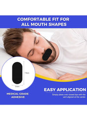 Good Night Tape – 30 Patches | Anti-Snoring Sleep Mouth Tape | Soft, Comfortable, Odour-Free Strips for Better Nasal Breathing & Reduced Mouth Dryness