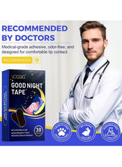 Good Night Tape – 30 Patches | Anti-Snoring Sleep Mouth Tape | Soft, Comfortable, Odour-Free Strips for Better Nasal Breathing & Reduced Mouth Dryness