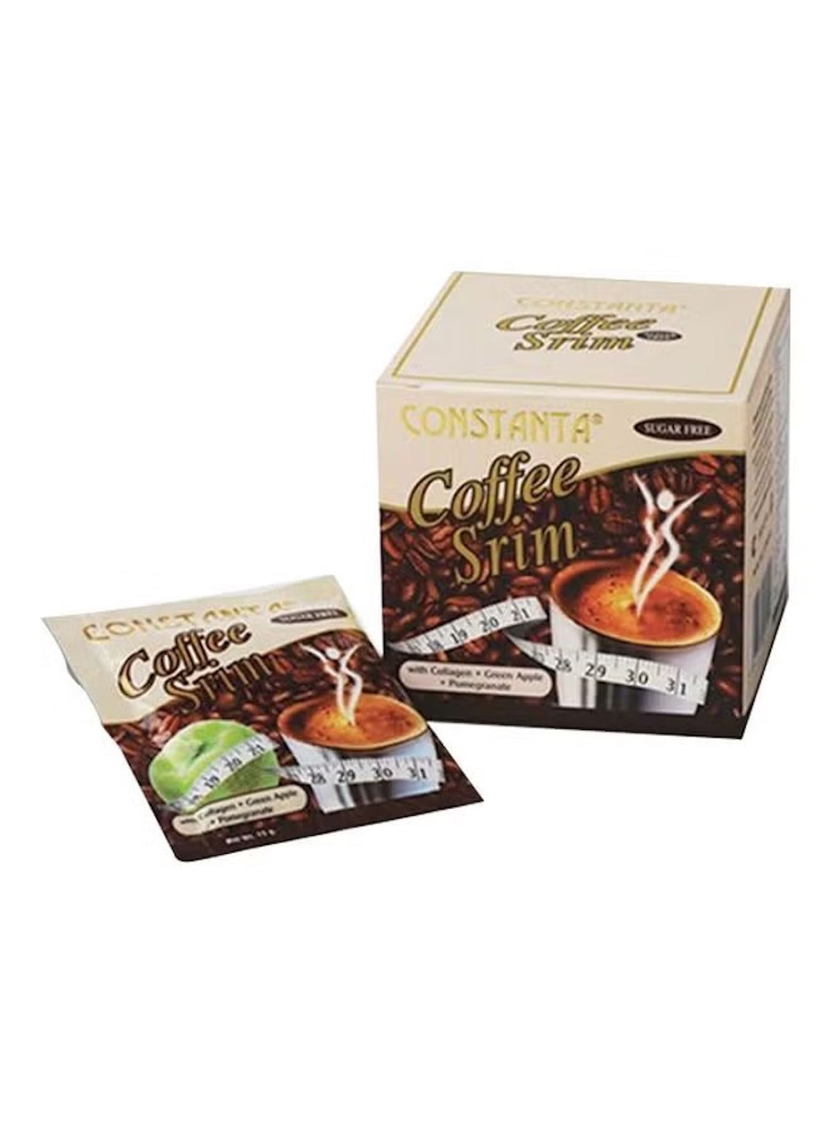 Coffee Srim | Collagen Instant Coffee for Weight Management & Skin Health | Enriched with Green Apple & Pomegranate | 180g