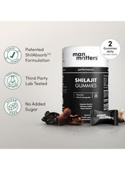 Man Matters Pure Himalayan Shilajit Gummies | 60 Vegan Gummies | With KSM-66 Ashwagandha, Gokshura, Black Musli & Ginseng | Sugar-Free Energy & Strength Booster