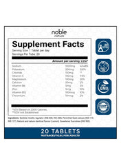 Electrolyte Effervescent Tablets – Lemon Flavor | Hydration Support with Sodium, Potassium, Magnesium, Calcium, Vitamin C, B6, B12 & Zinc | Sugar-Free, Vegan, Keto-Friendly (20x2 / 40 Tablets)