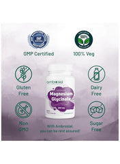 Ambrosial Magnesium Glycinate 350mg – 120 Veg Capsules (Pack of 1)