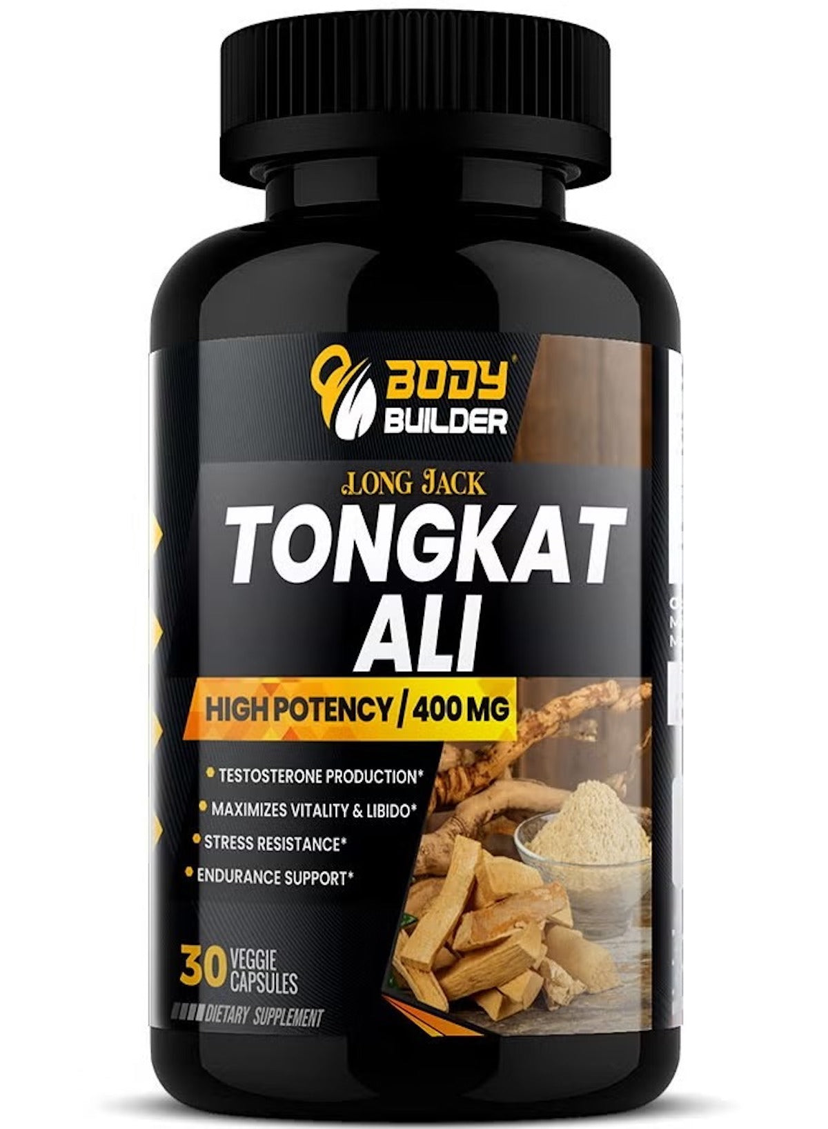 Body Builder Tongkat Ali High Potency 400mg – 30 Veggie Capsules | Testosterone Support & Performance Booster