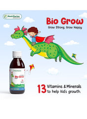 BioGrow Multivitamin Syrup for Kids & Teens (120ml) | Promotes Height Growth, Boosts Appetite & Supports Immunity