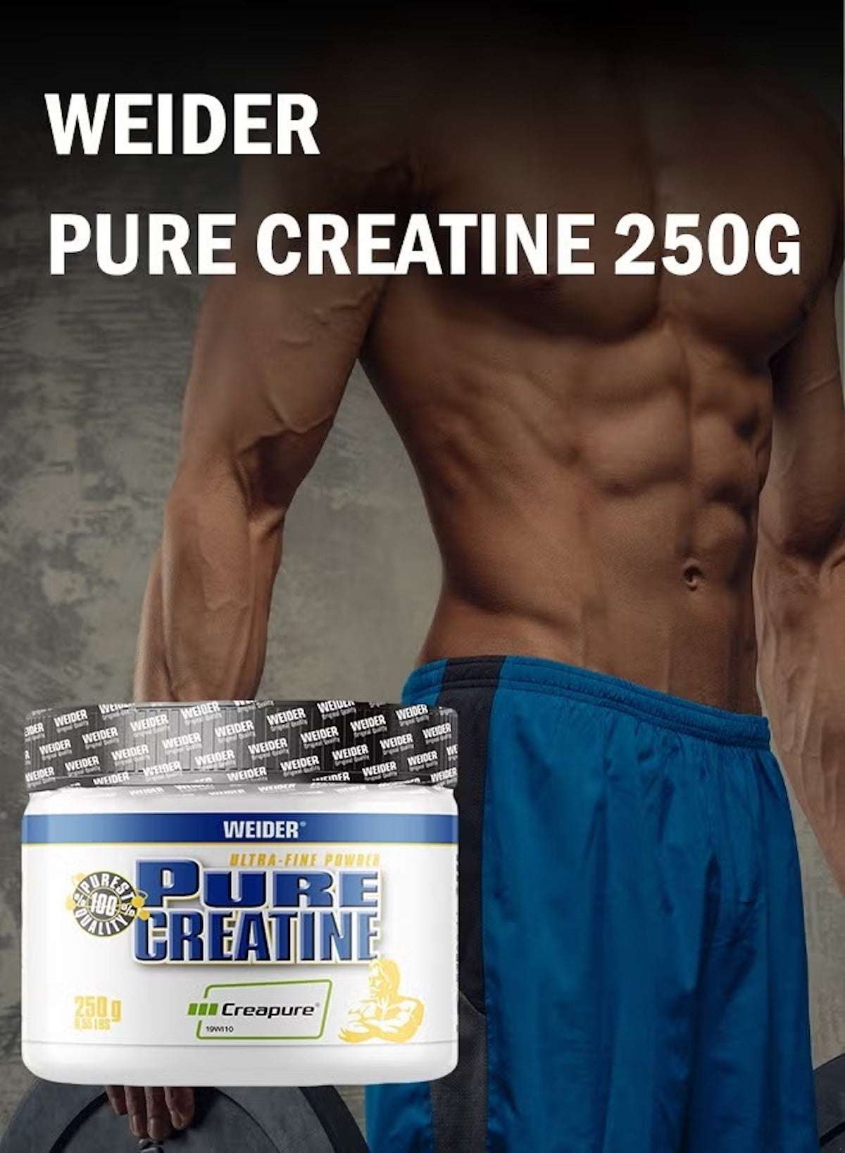 Pure Creatine Creapure 250g – Unflavoured | 100% Pure Creatine Monohydrate | Maximize Strength, Endurance & Muscle Growth