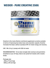 Pure Creatine Creapure 250g – Unflavoured | 100% Pure Creatine Monohydrate | Maximize Strength, Endurance & Muscle Growth