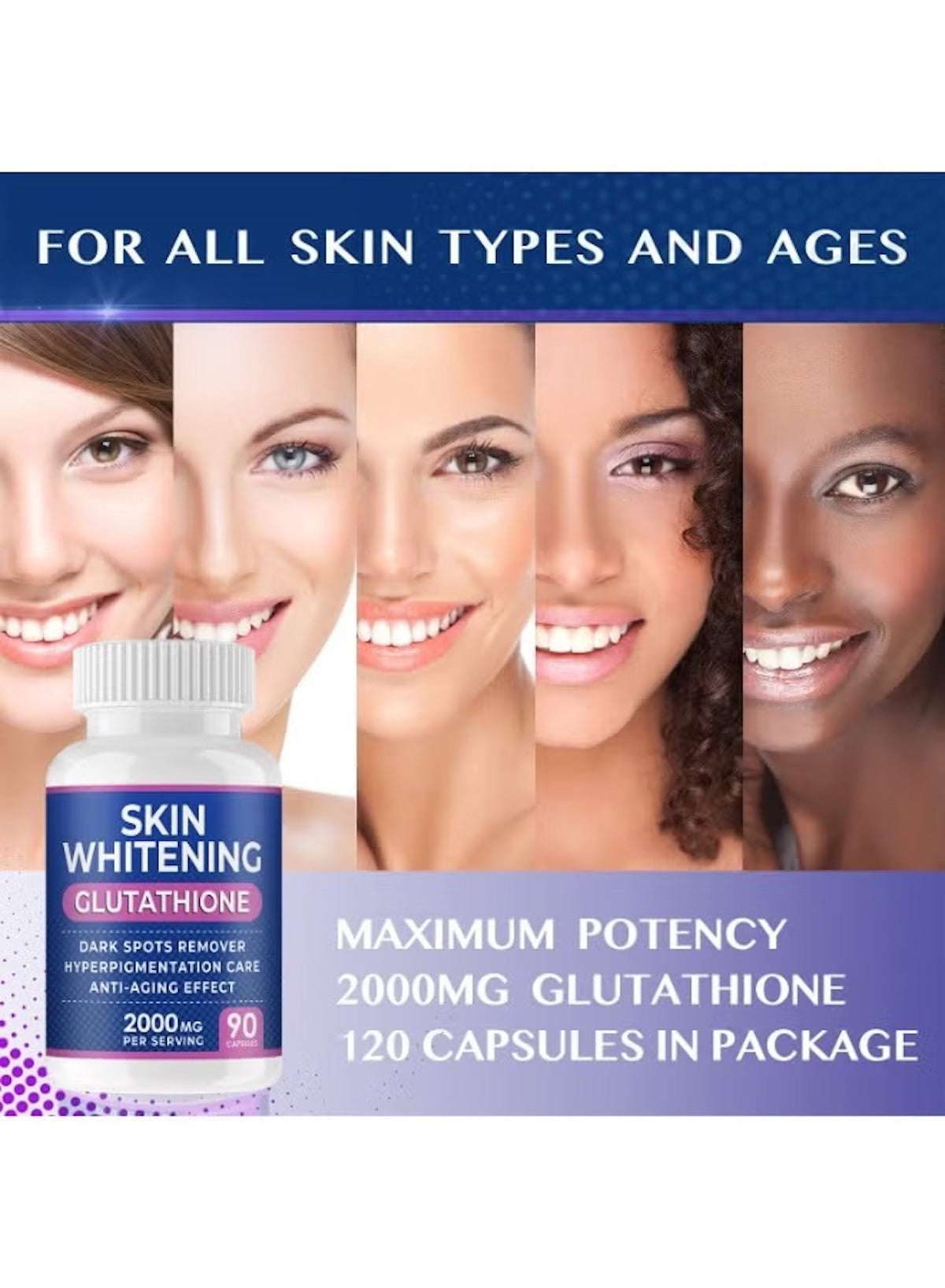 Glutathione Whitening Pills 2000mg – 90 Capsules | Skin Brightening & Anti-Aging