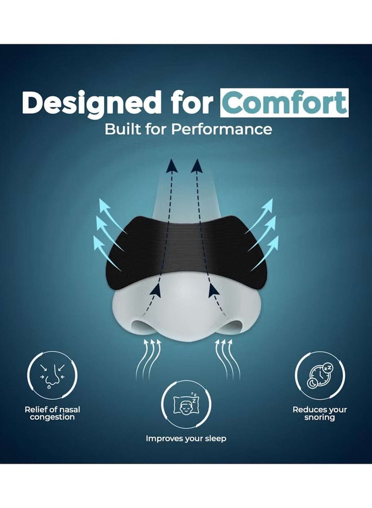 30pcs Performance Breathing Nose Patch | Oil & Sweat Proof Adhesive | Athletic Nasal Strips for Snoring, Sleeping & Sports | Black, Wide Body, Extra Strength, Universal Fit