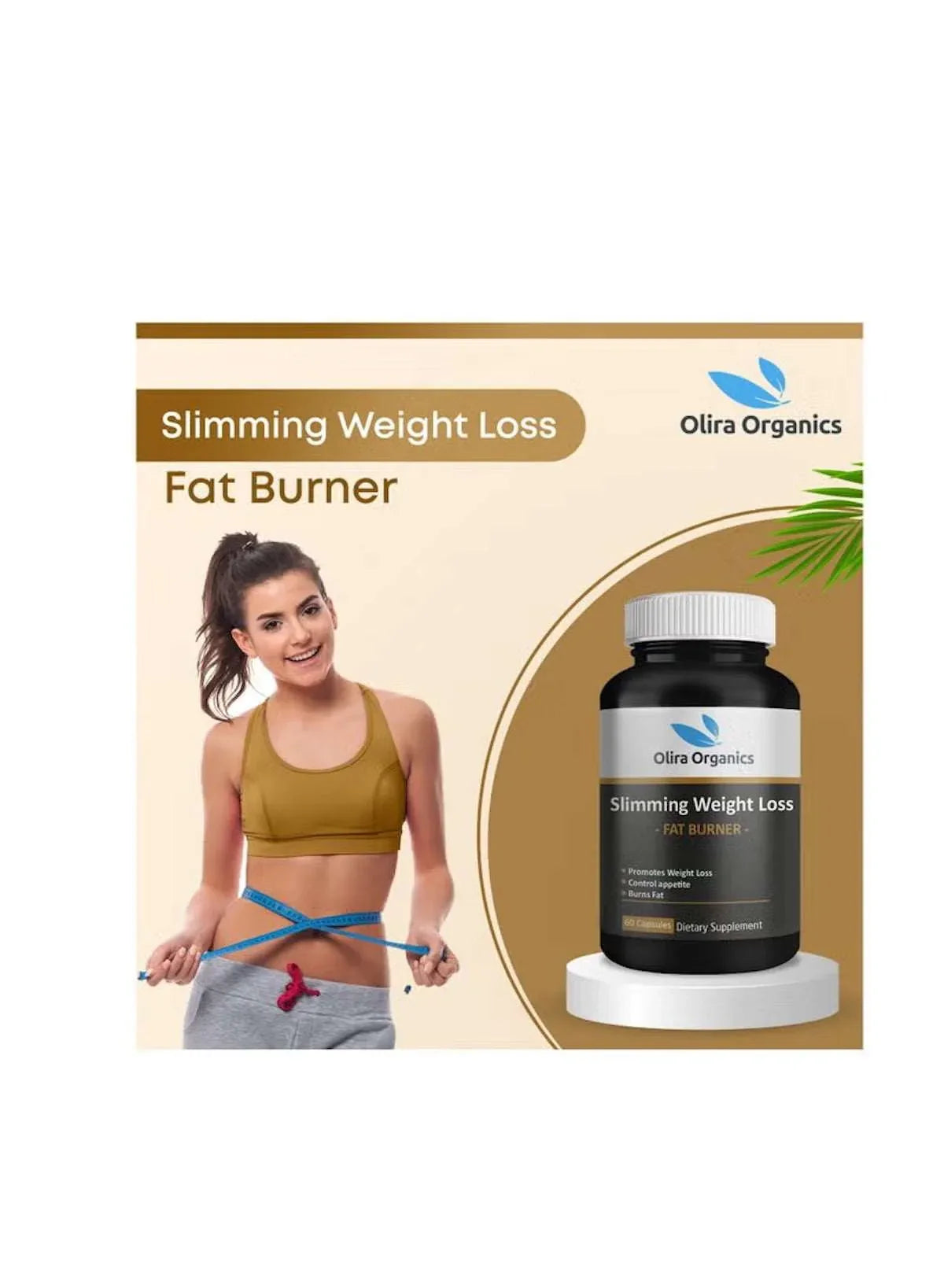 Olira Organics Slimming Weight Loss Capsules | Advanced Fat Burner with Garcinia, Green Coffee, CLA & L-Carnitine | Metabolism Booster & Appetite Suppressant | 60 Capsules - Mumzar