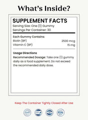 Biotin Plus - Biotin 2500 mcg | Healthy Hair, Radiant Skin & Strong Nails | Enriched with Vitamin C | 30 Fruity Gummies