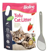 Tofu cat litter bag with strawberry fragrance and litter scoop
