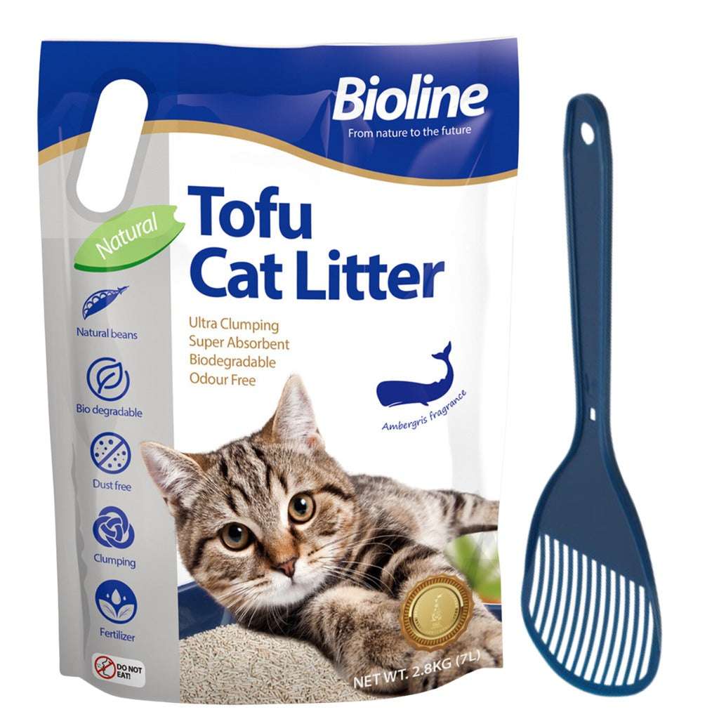 Combo Offer - Bioline Tofu Cat Litter 7L (Ambergris Fragrance) + FREE Moderna Cat Litter Scoop