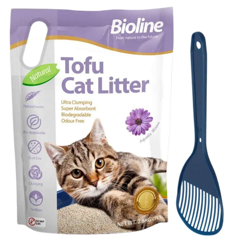 Combo Offer - Bioline Tofu Cat Litter 7L (Aquatic Bloom Fragrance) + FREE Moderna Cat Litter Scoop