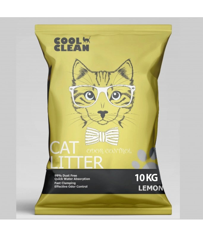 Cool Clean Clumping Cat Litter [Weight - 10kg, Flavor - Lemon] - Mumzar