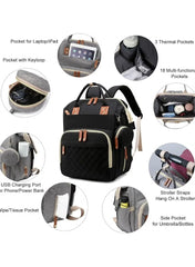 Multifunction Travel Backpack Maternity Baby Changing Bag – Large Capacity, Waterproof & Stylish (Black)