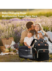 Multifunction Travel Backpack Maternity Baby Changing Bag – Large Capacity, Waterproof & Stylish (Black)