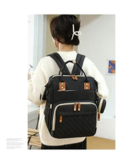 Multifunction Travel Backpack Maternity Baby Changing Bag – Large Capacity, Waterproof & Stylish (Black)