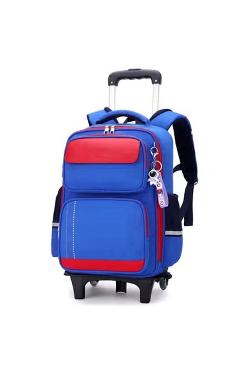 2-Wheel Kids Trolley Backpack – Stylish and Durable School Bag (Blue)