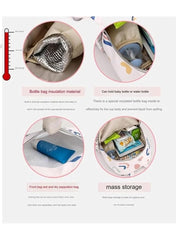 Floral Print Mums Baby Travel Bag – Blue