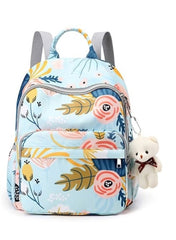 Floral Print Mums Baby Travel Bag – Blue