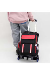 Black Six-Wheel Trolley School Bag