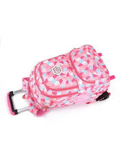 Colorful Geometric School Bag with Wheels