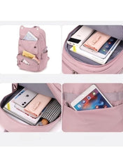 Stylish Pink & Grey School Backpack