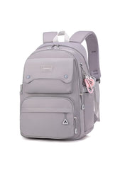 Stylish Pink & Grey School Backpack