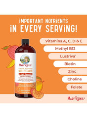 MaryRuth’s Liquid Morning Multivitamin + Hair Growth – Peach Mango, 30 fl oz (887 ml)