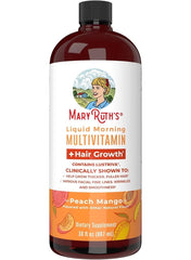 MaryRuth’s Liquid Morning Multivitamin + Hair Growth – Peach Mango, 30 fl oz (887 ml)