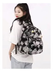 Children’s Rolling Trolley Backpack with Brushstroke Design and Plush Toy