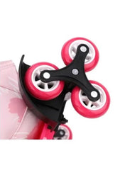 Children’s Rolling Trolley Backpack with Brushstroke Design and Plush Toy