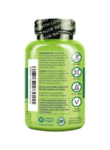 Bone strength supplement bottle, back label with barcode and usage directions