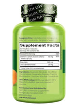 Quercetin Supplement Facts label on capsules bottle