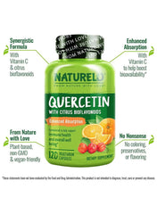 Quercetin with Citrus Bioflavonoids – Enhanced Absorption, Immune & Cardiovascular Support – 120 Vegetarian Capsules