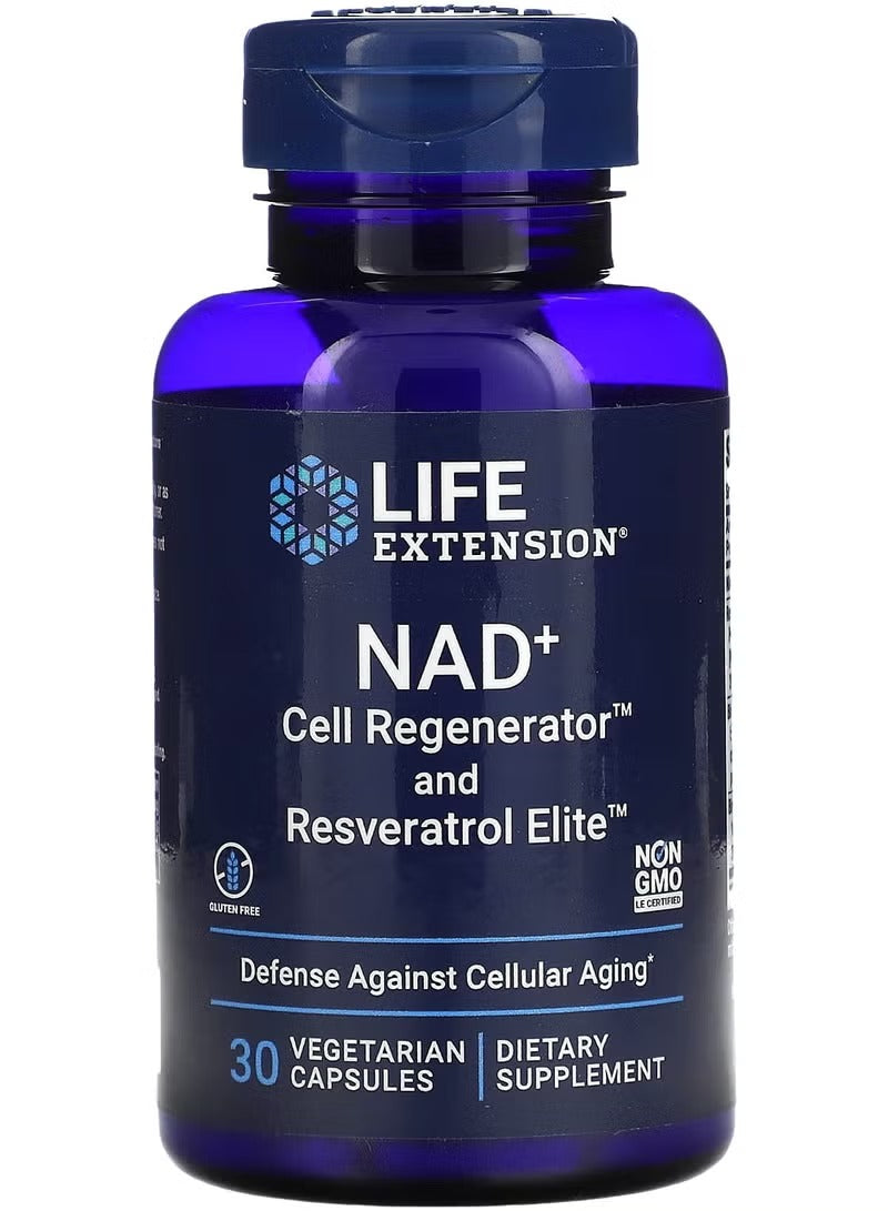 NAD+ Cell Regenerator & Resveratrol Elite – 30 Vegetarian Capsules