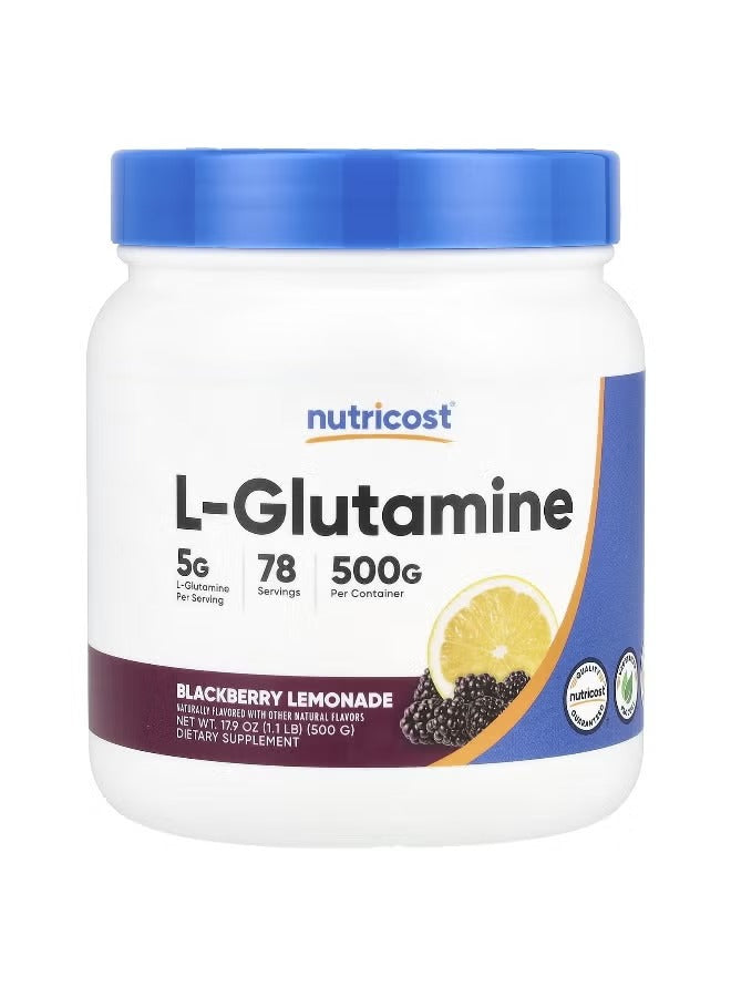 Nutricost L-Glutamine – Blackberry Lemonade, 17.9 oz (500 g)
