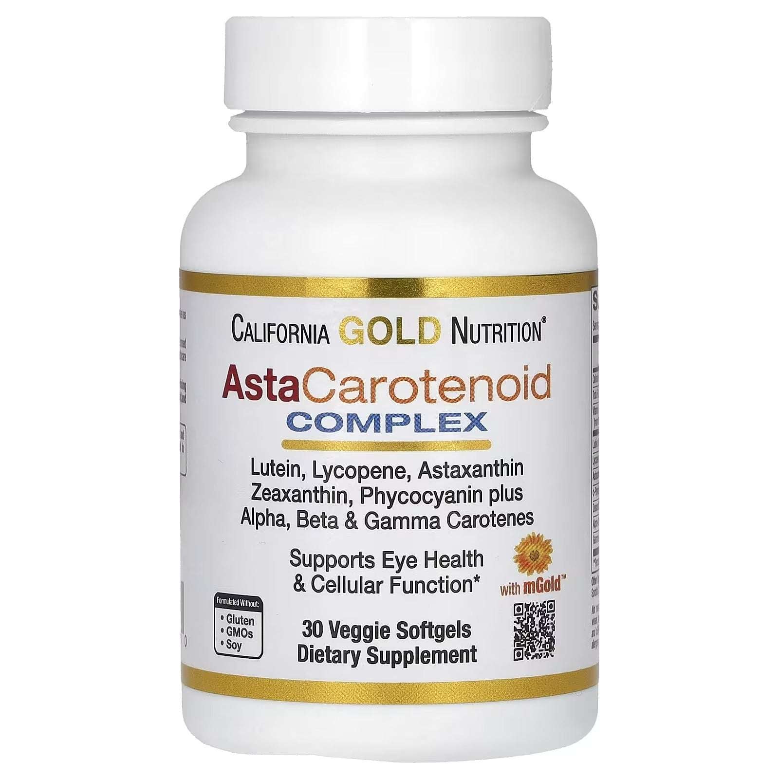 California Gold Nutrition AstaCarotenoid Complex supplement UAE in 30 veggie softgels for eye health support