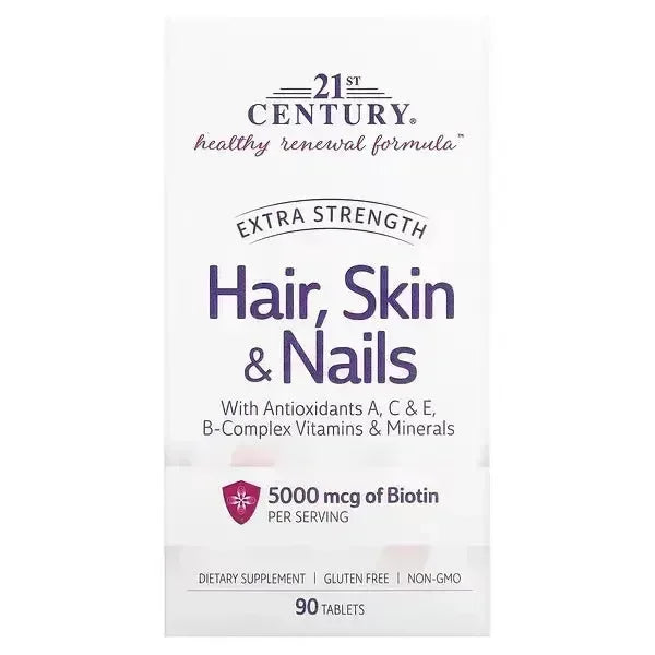 21st Century Hair, Skin & Nails – 90 Tablets - Mumzar