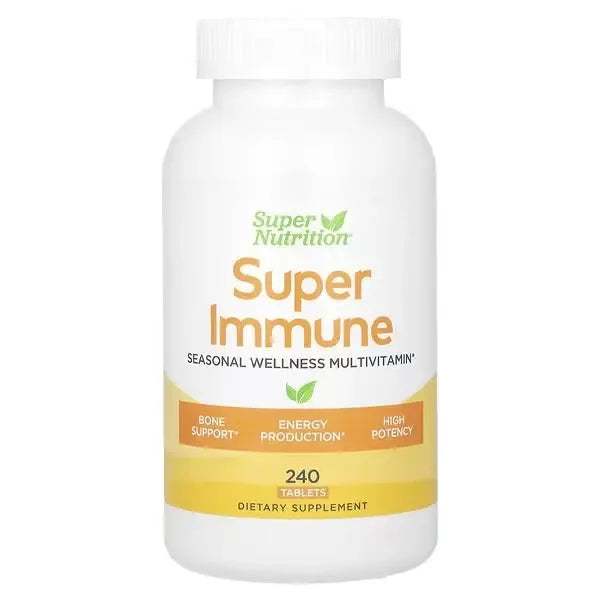 Super Nutrition Super Immune – Immune-Strengthening Multivitamin with Glutathione, 240 Tablets Super Nutrition