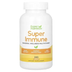 Super Nutrition Super Immune – Immune-Strengthening Multivitamin with Glutathione, 240 Tablets Super Nutrition